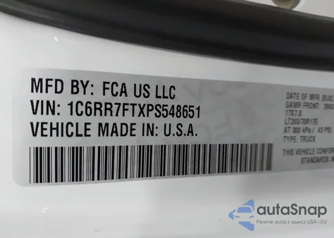 2023 Ram 1500 Classic Tradesman 4X4 6'4 Box from USA, damaged, VIN 1C6RR7FTXPS548651